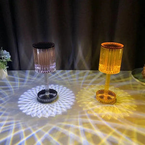 16 Colors Rose Touch Crystal Desk Lamp with Remote - Vitalkart