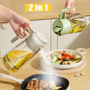 2-in-1 oil sprayer bottle for kitchen cooking
