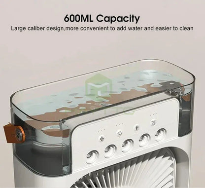 Mini Portable Rechargeable Air Cooler Fan – USB Personal Cooling Fan with Water Tank & 3-Speed Settings Super Mall