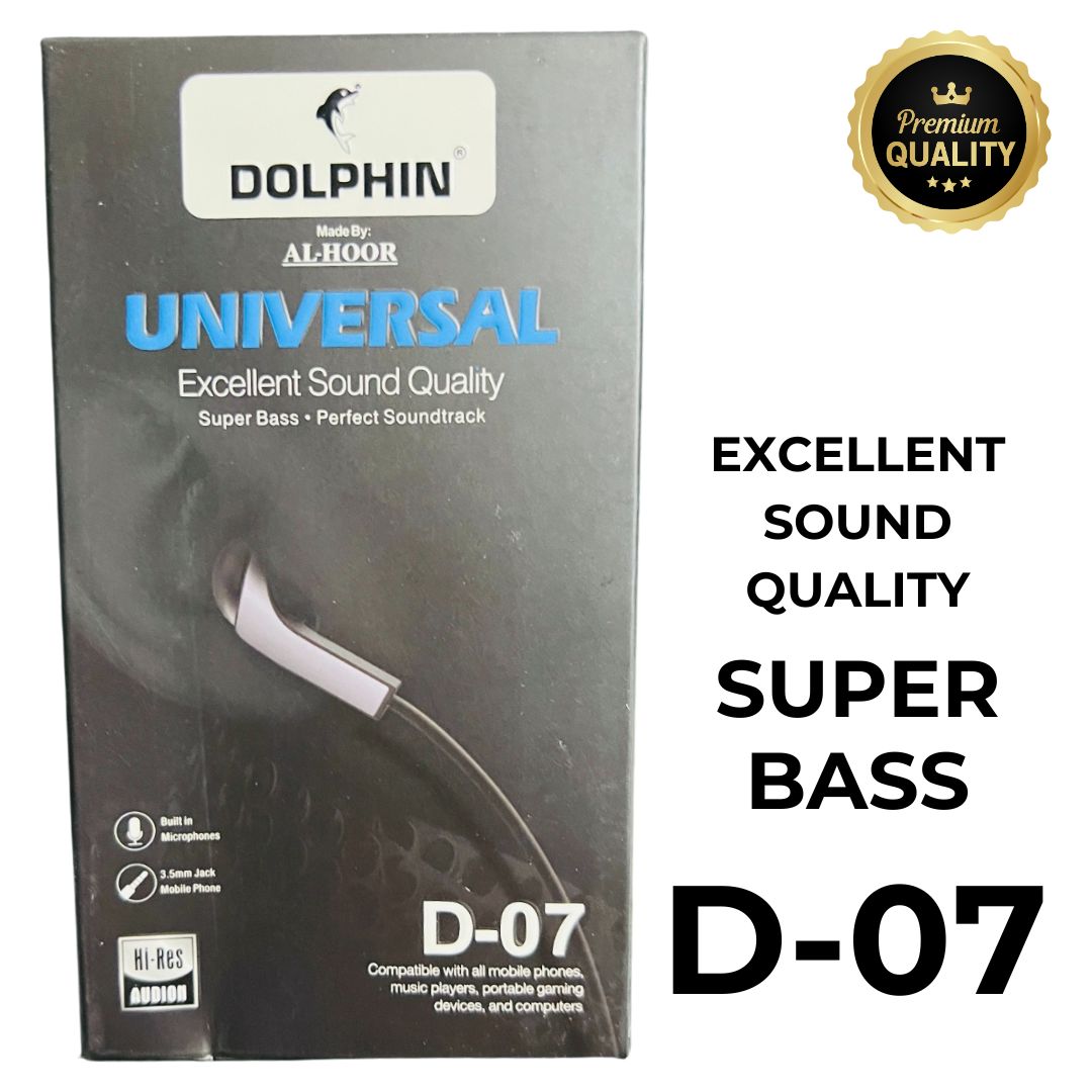 Dolphin D-07 Handsfree | Super Bass Stereo Sound | High-Quality Audio with Mic & Controls Vitalkart