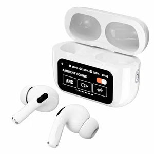 White A9 Pro ANC Bluetooth 5.4 Wireless Earbuds with Smart Screen and Active Noise Cancellation Vitalkart