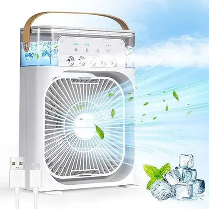 Mini Portable Rechargeable Air Cooler Fan – USB Personal Cooling Fan with Water Tank & 3-Speed Settings Super Mall