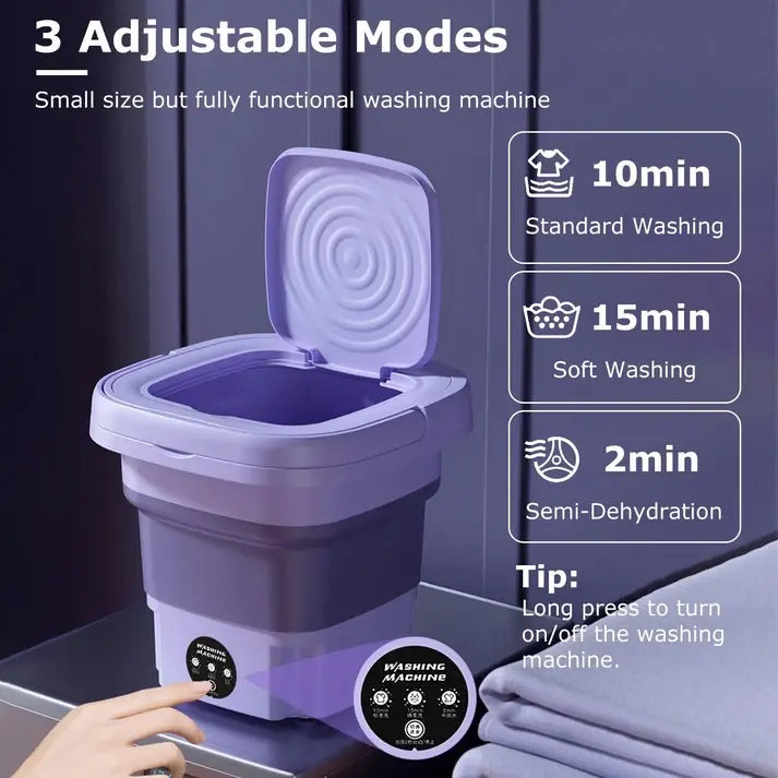 Portable Mini Washing Machine – Green ABS Plastic Compact Washer