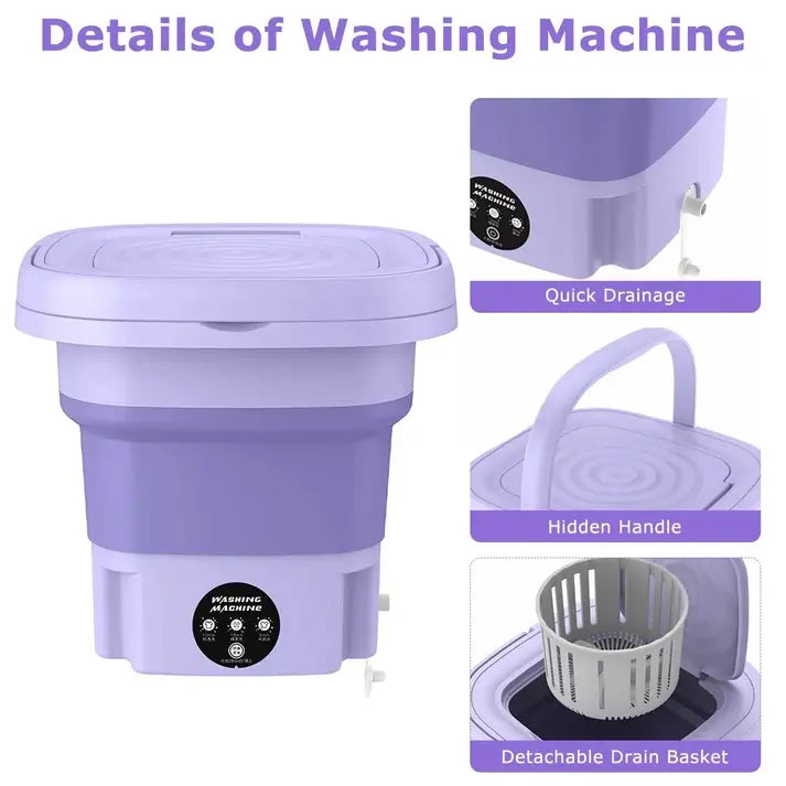 Portable Mini Washing Machine – Green ABS Plastic Compact Washer