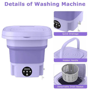 Portable Mini Washing Machine – Green ABS Plastic Compact Washer