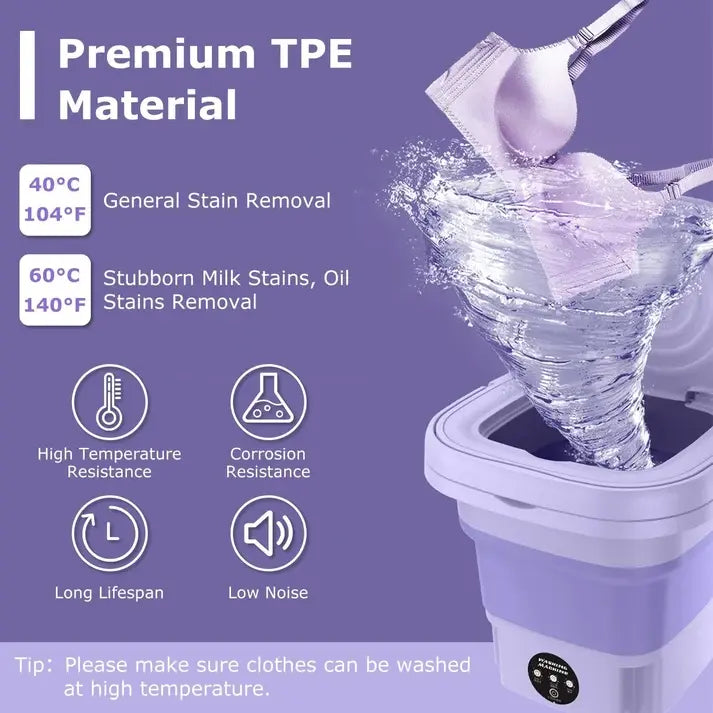 Portable Mini Washing Machine – Green ABS Plastic Compact Washer